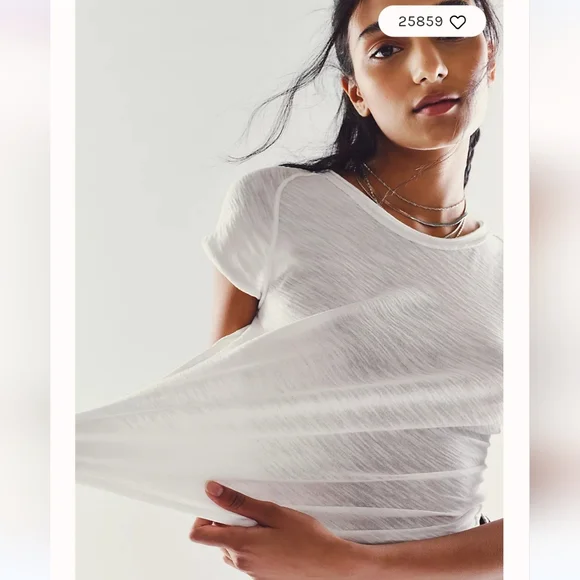 Bundle of 2- Free People Be my Baby Tee Shirt - white - Picture 2 of 10